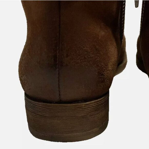 Franco Sarto Brown Real Suede Two Side Zippers Ankle Boots Size 6M 23 cm UK 4 - Picture 7 of 13